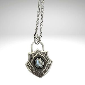 Silver Shield Pendant Necklace